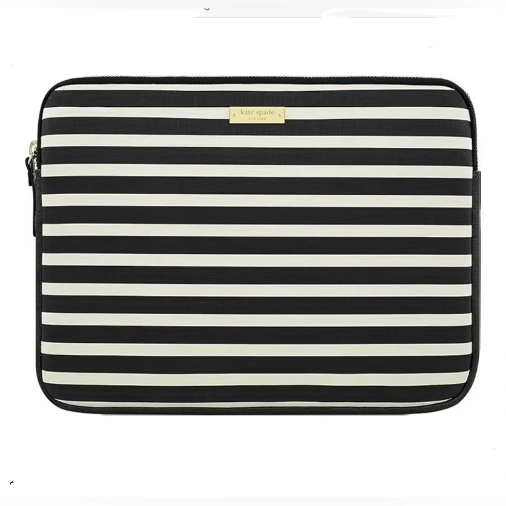 VGUC- Kate Spade Striped Padded Laptop Sleeve